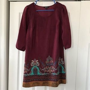 Burgundy floral dress